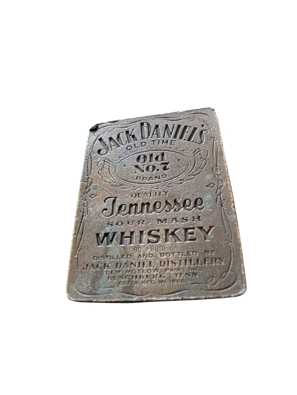 Vintage 70s 80s Jack Daniel's Tennessee Whiskey Bronze Belt Buckle.